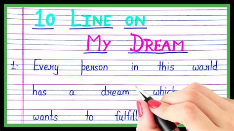 10 Lines On My Dream Essay On My Dream In English Youtube