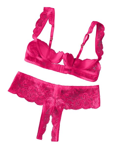 Snapklik Sexy Underwire Floral Lace Sheer Lingerie Set For Women See Through Bra And Panty