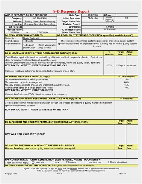 8D Report Template – Pray.gelorailmu.com