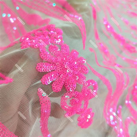 Hot Pink Abstract Pattern Sequin Strap Back Long Prom Dress VQ