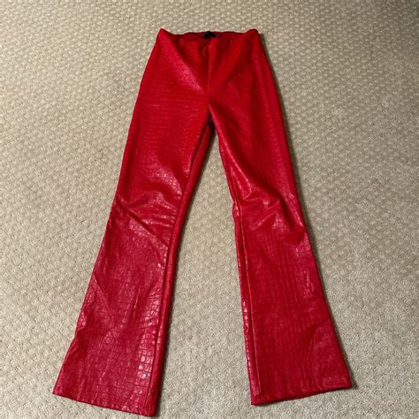 Red Crocodile Naked Wardrobe Pants Nakedwardrobe Depop
