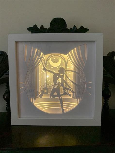 Sailor Moon Anime Manga Fantasy Lightbox Lighted Shadow Box Etsy