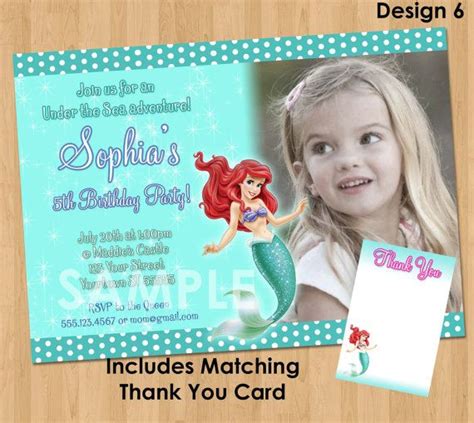 Free Printable Little Mermaid Printable Birthday Invitations Download