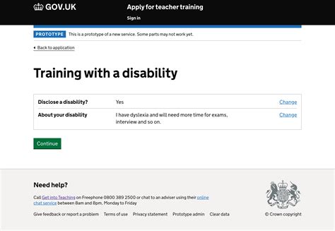 Giving details about disability - Becoming a teacher design history