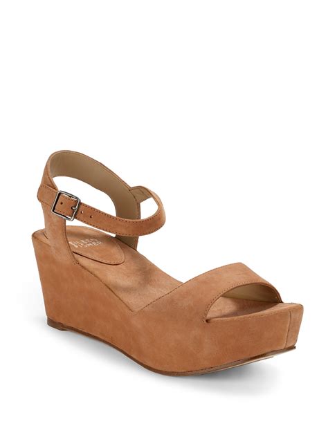 Eileen Fisher Shape Wedge Sandals In Brown Lyst