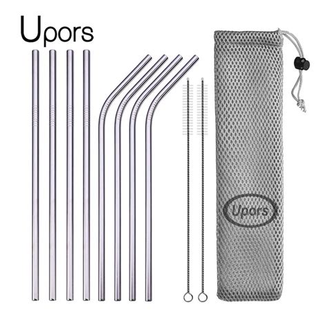 Upors Reusable Metal Drinking Straw 304 Stainless Steel Straws Straight