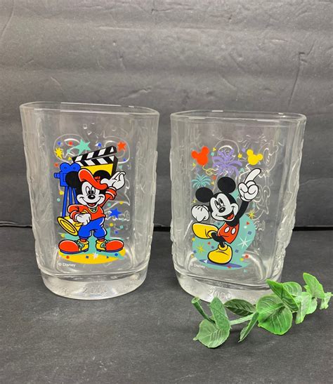 Vintage Disney World/McDonalds Glass Cups Magic Kingdom & | Etsy