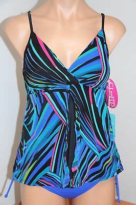 NWT Caribbean Joe Swimsuit Bikini Tankini 2pc Set Sz 8 EBay