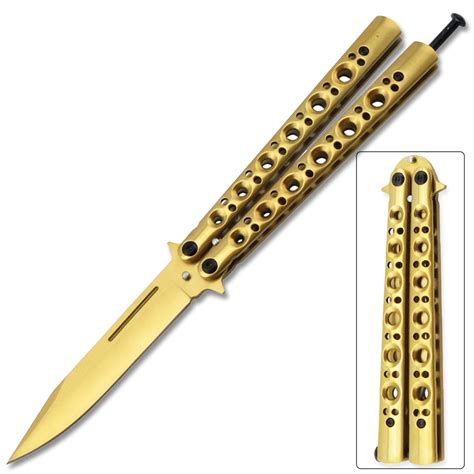 Swift Gold Balisong Butterfly Knife - Edge Import