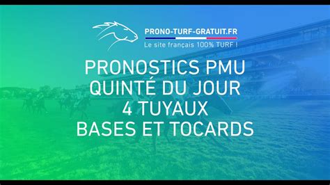 Pronostic Quint Jeudi Pronostics Pmu Tuyaux Bases