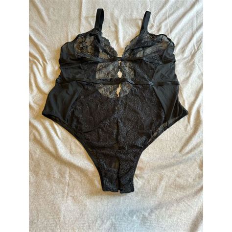 Adore Me Tops Adore Me Size X Rosie Bodysuit Black Lace Sexy Lingerie Crotchless Bodysuit