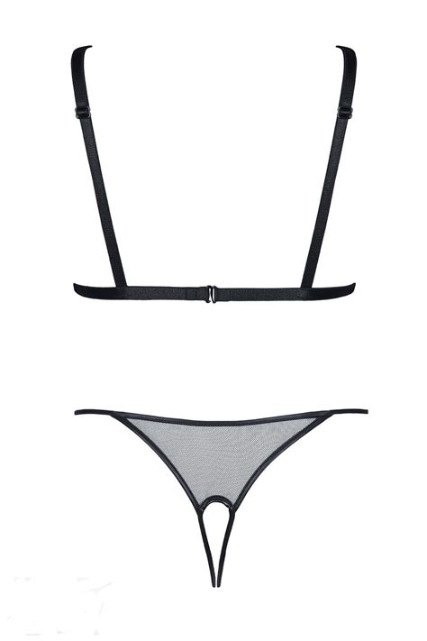 Dessou Set mit Bändern und Spitze Dessous Sets Club Hot Fashion Odretto Highheels