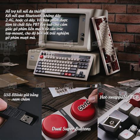 B N Ph M C Bitdo Retro Mechanical Keyboard C Bluetooth G Usb C Hot Swap Aluminum Plate