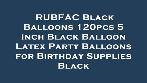 Rubfac Black Balloons Pcs Inch Black Balloon Latex Party Balloons