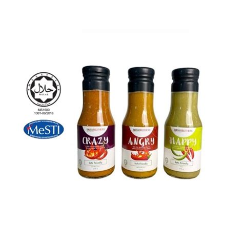 Keto Bossbrothers Hot Sauce Chili Sauce Sos Cili G Halal Happy Hot Angry Medium Hot