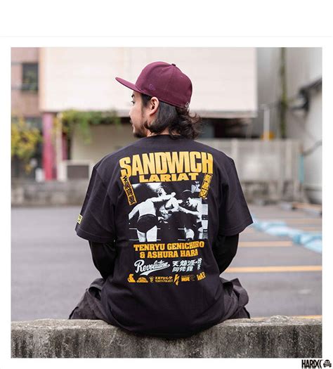 楽天市場 ハードコアチョコレート HARDCORE CHOCOLATE 龍原砲 全身全霊 サンドイッチブラック SS TEE T KK BK Tシャツ 半袖 カットソー
