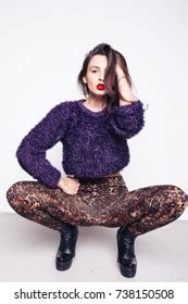 Slim Sexy Brunette Girl Tight Pants Stock Photo Shutterstock