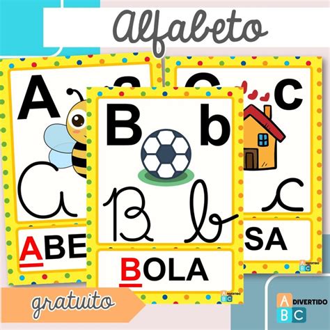 Alfabeto Amarelo Para Imprimir - Alfabeto Ilustrado para Imprimir Educação Infantil