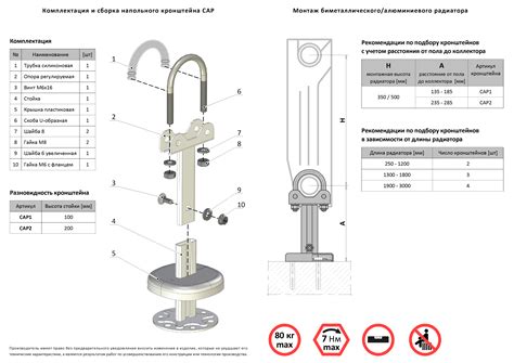 CAP Напольное крепление алюминиевых радиаторов
