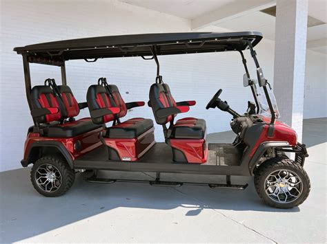 Burgundy Evolution Maverick 6 Seater Golf Cart | Golf Carts - Non Lifted