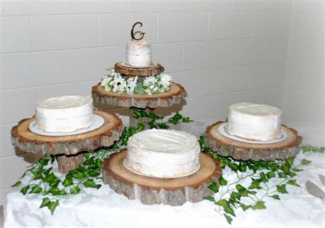Naked Cake Separated Layers For Rustic Wedding
