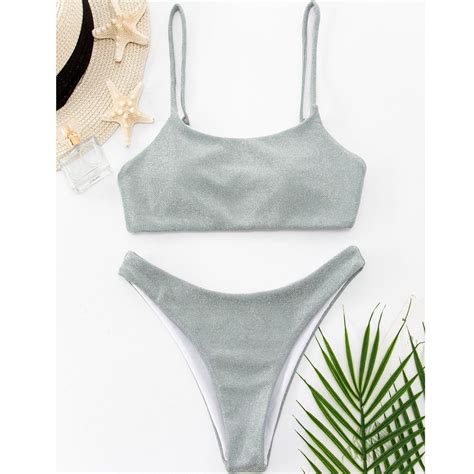 Herrnalise Bikini Set Bandage Solid Brazilian Swimwear Women Leaves Print Bandage Bikini Set