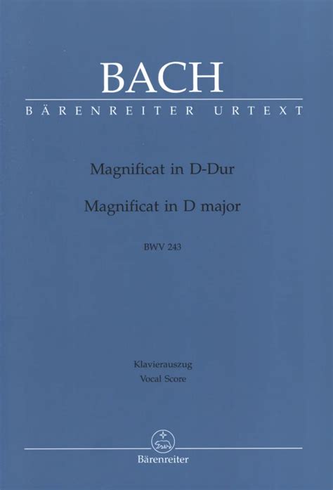 Magnificat In D Major BWV 243 De Johann Sebastian Bach Comprar En