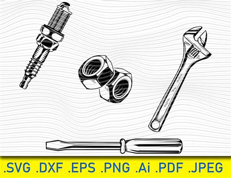 Spark Plug Cricut Explore Wrench Mechanic Pressing Screwdriver