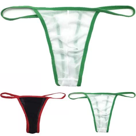 Sexy Mens Lingerie Mesh See Through Jockstrap Underwear G String Thong Briefs Eur Picclick Fr