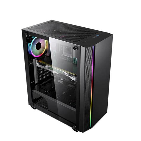 New Design And Delicate Hot Sale Atx Gaming Computer Pc Case With Rgb Strip Design Gaming