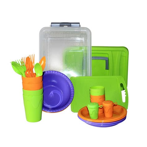 Набор для пикника СЛЕДОПЫТ Weekend пластик, на 4 персоны, контейнер ...