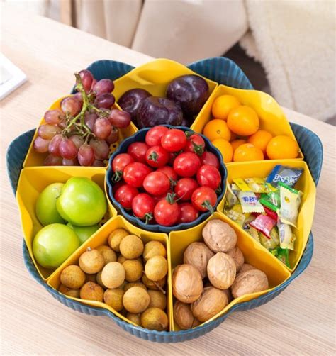 Home Hot Pot Platter Rotating Fruit Double Vegetable Platter Storage Box And Food Storage Box