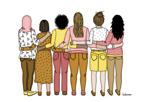 Women supporting women illustration woman empowerment art | Etsy