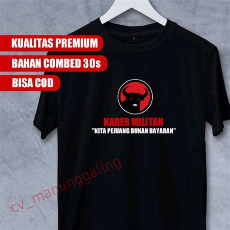 Kaos Pdi Perjuangan Premium Kaos Solid Bergerak Kaos Kandang Banteng