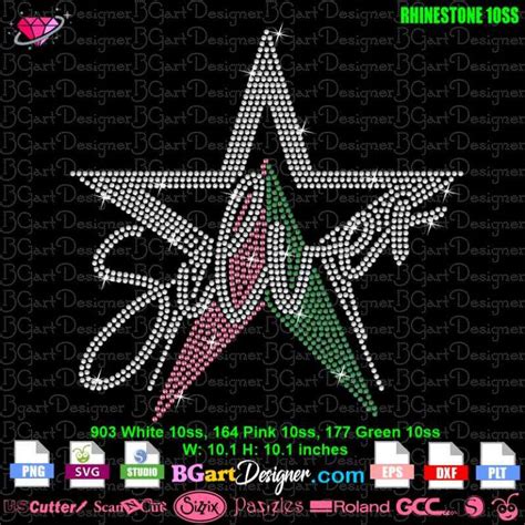 Lll Aka Silver Star Rhinestone Svg Digital Template Download