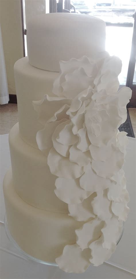 Sugar All White Modern Wedding Cake
