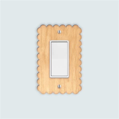 Customizable Single Rocker Light Switch Cover Scalloped Edge Glowforge Shop