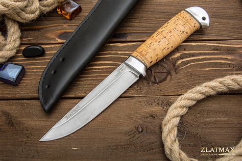 Нож Лесной (Х12МФ, Наборная береста, Алюминий) zik-0254 купить по цене ...