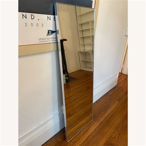 brushed silver floor mirror aptdeco