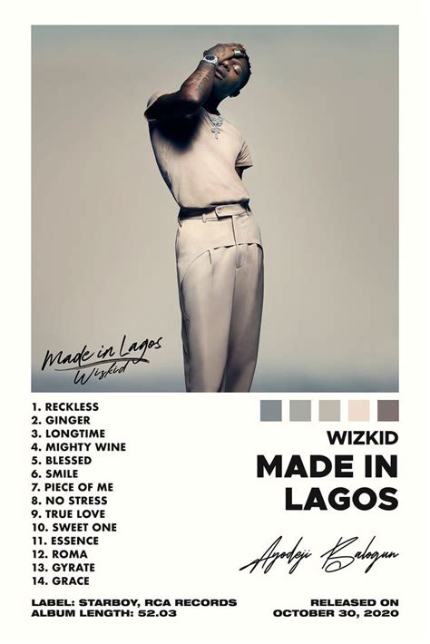 Wizkid Poster Made In Lagos Poster Wizkid Album Cover Etsy Cool