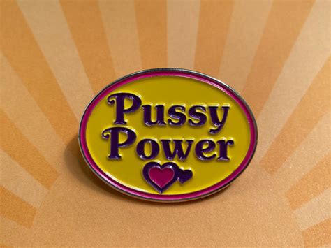 Pussy Power Feminist Big Retro Enamel Pin Badge BowlieBlues