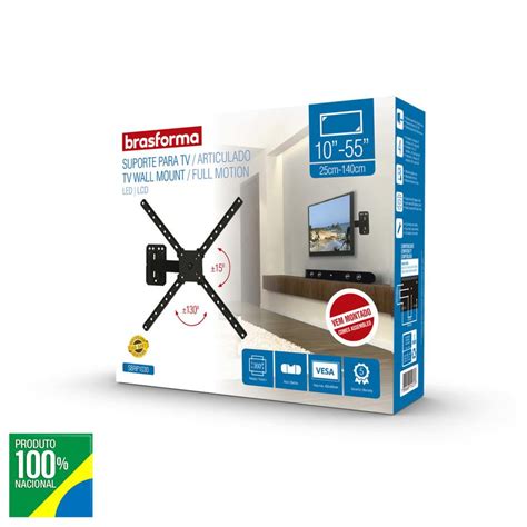 Suporte Para Tv Tri Articulado De 10 A 55 Brasforma Acal Home Center