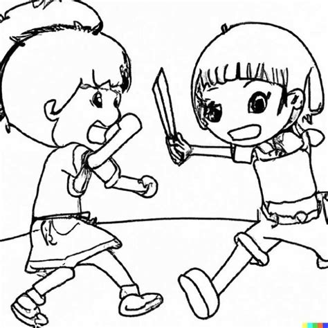 Desenho De Crianças Brigando Para Colorir - 25+ Desenhos de Crianças Brigando para Imprimir e Colorir/Pintar