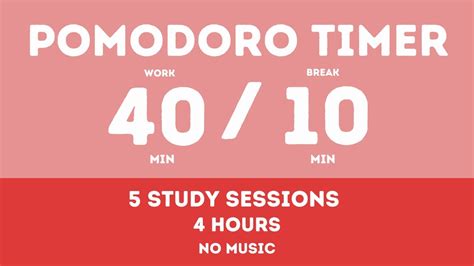 Pomodoro Timer Study Hours No Music Study For Dreams