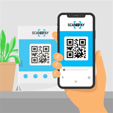 Screen smartphone with app in hand. Scanning qr code on table and