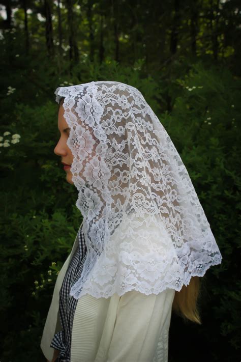 Evintage Veils~ Our Lady Of Light Pure White Traditional Catholic Lovely Vintage Inspired