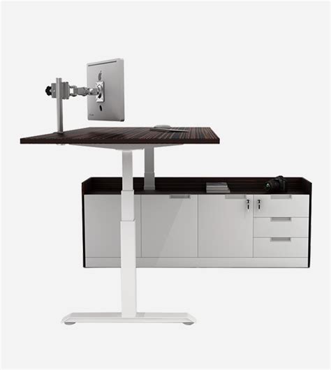 Executive Standing Desk with side cabinet - ergoseatings