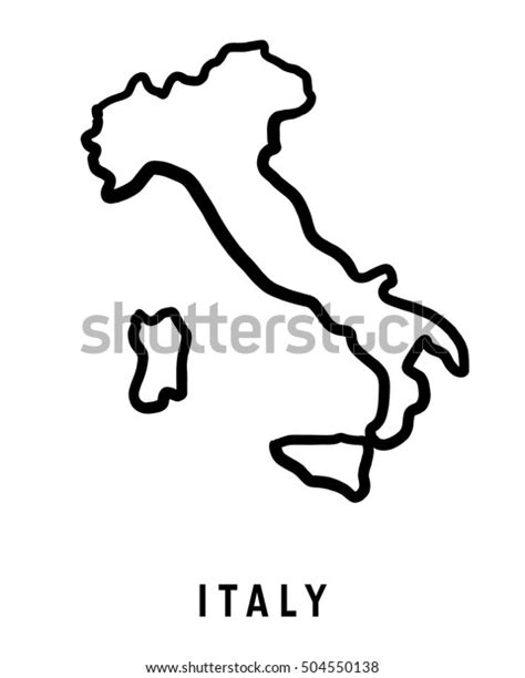 Italy Map Outline Smooth Country Shape Vector De Stock Libre De