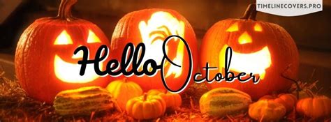 Hello October Pumpkin Its Halloween Season Facebook Cover Photo