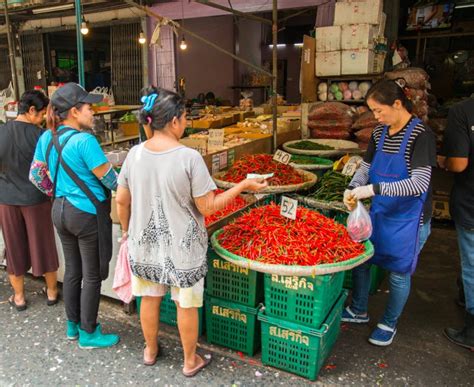 Red Hot Chillies On Sale At Klong Toey Market Editorial Stock Image Image Of Exotic People